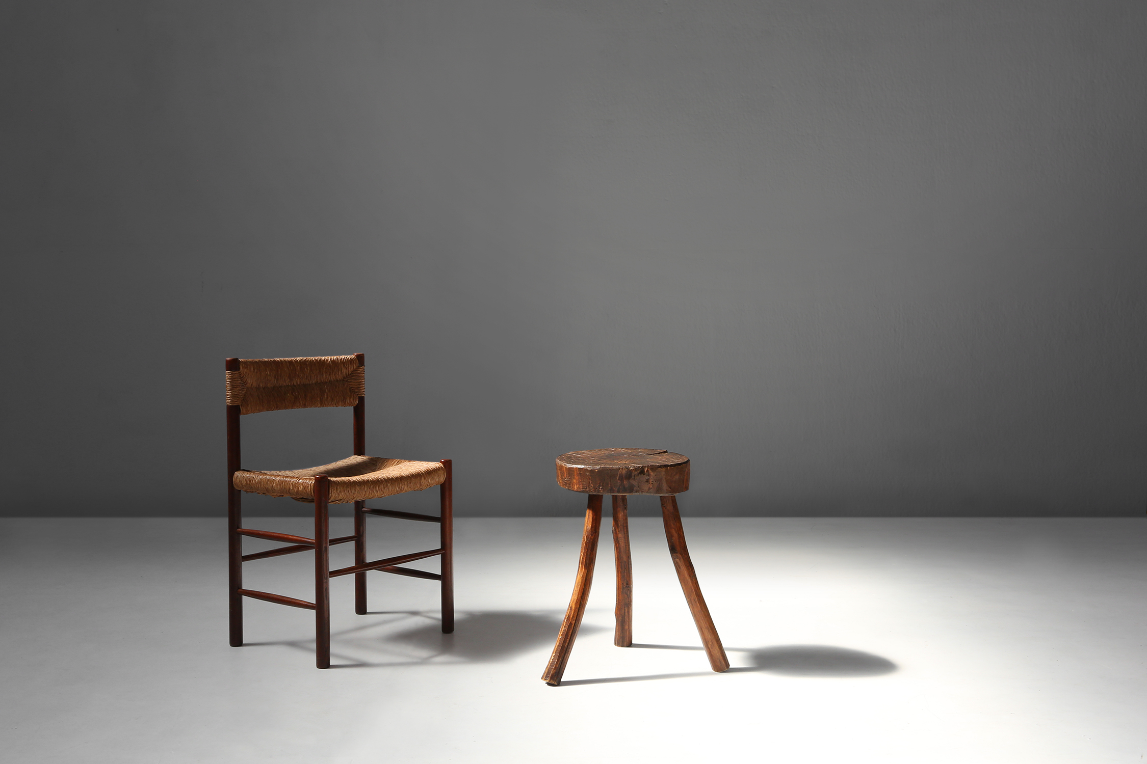Rustic wooden stool 19th centurythumbnail